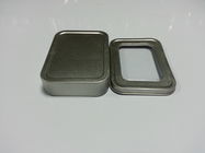 Recipiente quadrado da lata do metal da bateria com as caixas da janela/lata do PVC, 109*79*25mm
